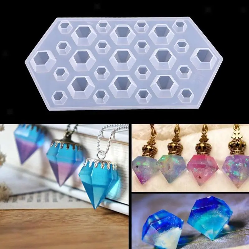 

Diamonds Gem Silicone Mould Pendant Resin Craft Ice Maker Cube Mold Tray Chocolate Bar Party Mould DIY Jewelry Making Tools