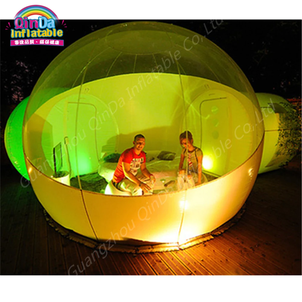 2 комнаты надувной пузырь палатка для семейного использования кемпинговая палатка прозрачная для наружного кемпинга