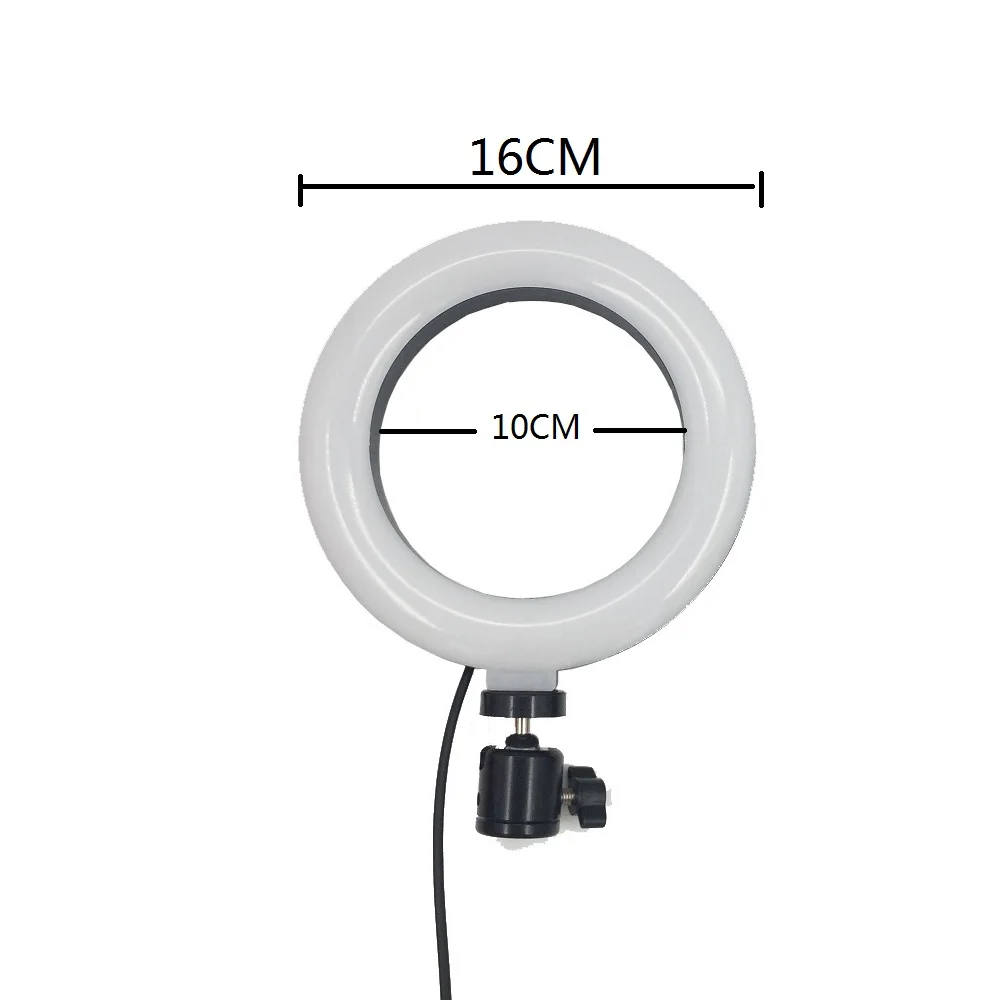 Светильник dow Big/Middl/Small Dimmable светодиодный студийный кольцевой светильник для камеры, светильник для телефона, видео, лампа с мини штативами, настольный кольцевой светильник - Цвет: 16cm  Ring Light