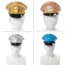 Искусственная кожа военная шляпа представление шоу сцены ночной бар Кепка Капитана 4 цвета версия