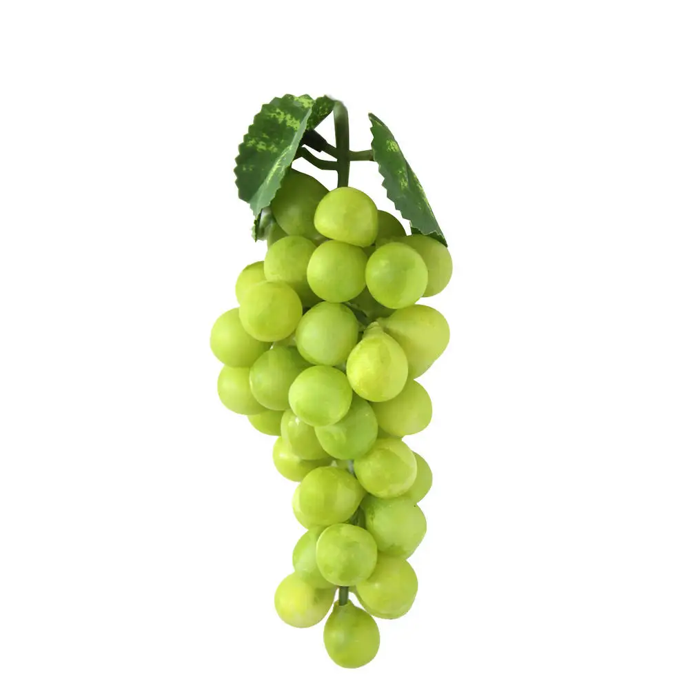 Bunch Lifelike PVC Green Vine Grapes Artificial Plastic Fake Fruit Food Garland Home Garden
