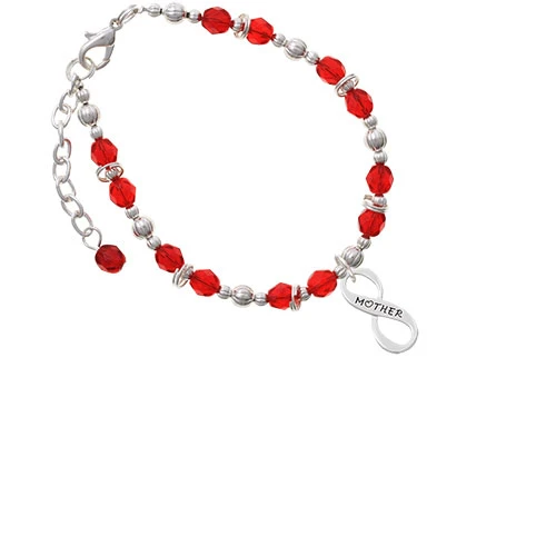 Mother Infinity Sign Red Beaded Bracelet