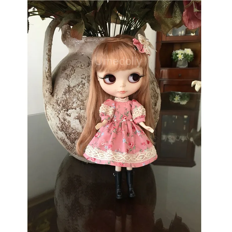 1 шт. высокое качество розовое Цветочное платье принцессы для кукол Blyth Licca Azone Pullip
