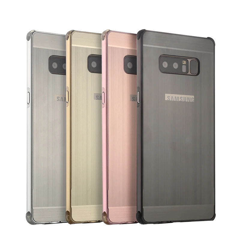 

For Sansung GALAXY Note 8 Case Brushed Back Cover Hard Case with Plating Metal Frame Case for GALAXY Note 8 SM-N9500 SM-N950F