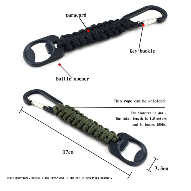 Зонтик веревка плетеный портативный открывалка для бутылок брелок Рюкзак Пряжка Коррозионностойкий антивозрастной аксессуар
