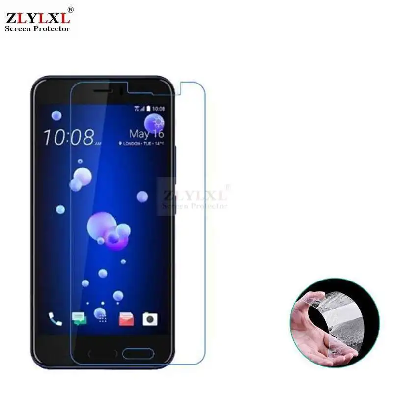 

Glass + case Transparent Dirt-resistant soft back case for HTC U11 Life tempered glass screen protector