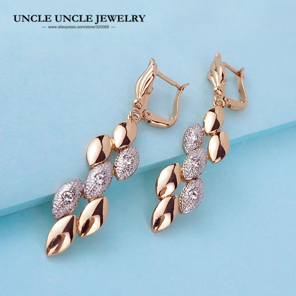 

Elegant Rose Gold Color Fashion Long Style Wheat Design Woman Drop Earrings Wholesale Fashion Accessories Christmas Gifts
