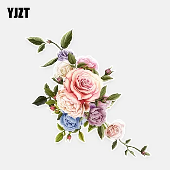 

YJZT 13*13.3CM Interesting Roses Flowers Decor Car Stickers Bumper Car Window Colored Graphic 11A0819