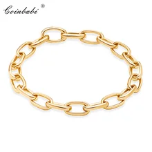 Браслеты звено цепи из чистого золота цвет длина см 20 см для женщин и мужчин Богемия подарок Томас Стиль Мода клубный Браслет Fit Ts талисманы
