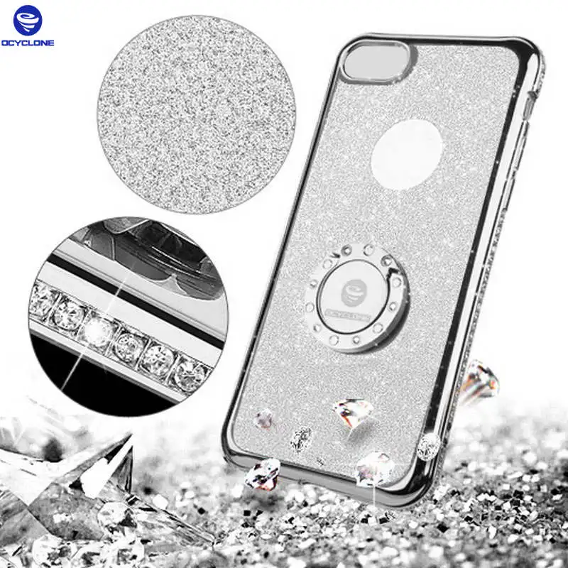 Чехол для IPhone 7 Фиолетовый Блестящий чехол с кольцом Iphone X 6 6s plus бриллиантами I8
