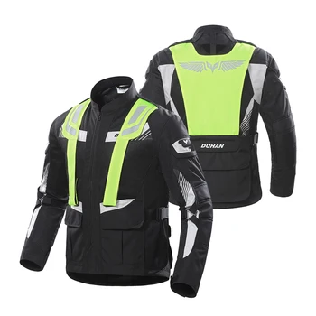 

DUHAN Breathable Motorcycle Jacket Men Motorbike Jacket Protective Gear Mesh Reflective Moto Riding Jacket Motorcycle Protection