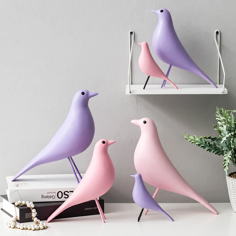 

Creative Bird Model Resin Home Decoration Living Room Bookshelf Studio Desktop Display Wedding Decor As Children Christmas Gifts