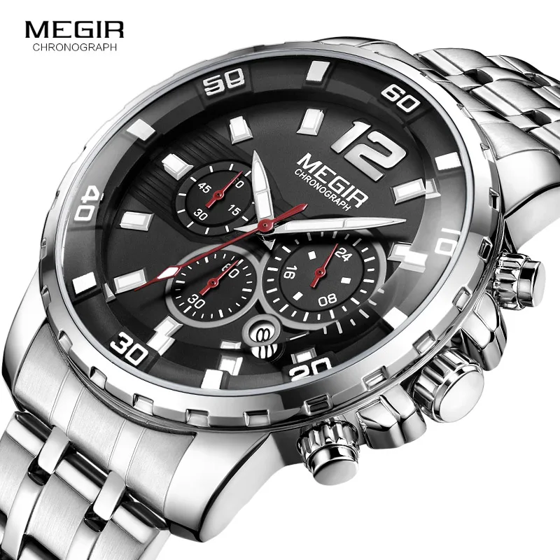 Мужские Аналоговые кварцевые часы с хронографом водонепроницаемые|wristwatch for