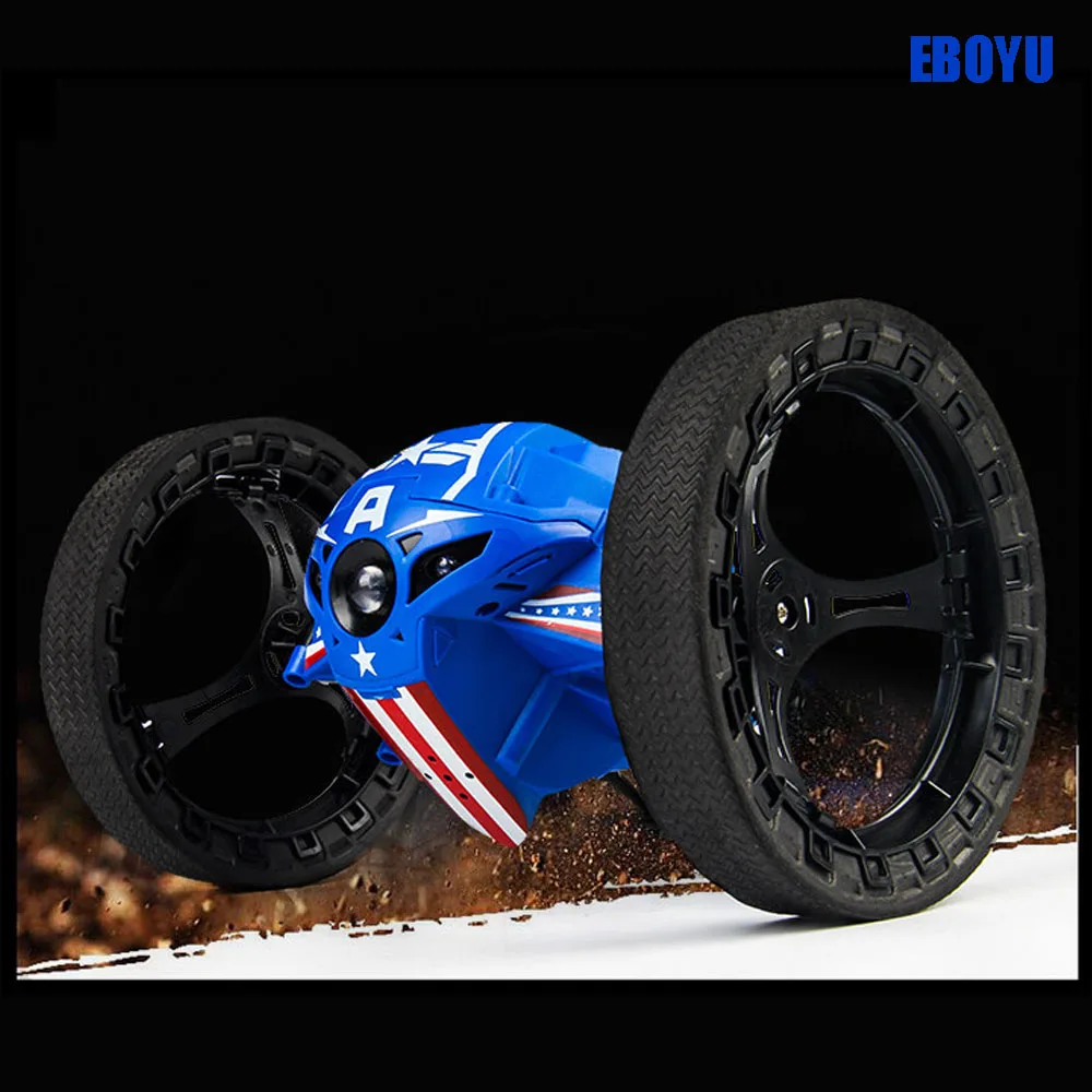 EBOYU 2,4G RC Jumping автомобиль скачок высокое Stunt автомобилей с музыкой светодиодный фары Двусторонняя акробатика RC автомобиль отказов игрушка в подарок