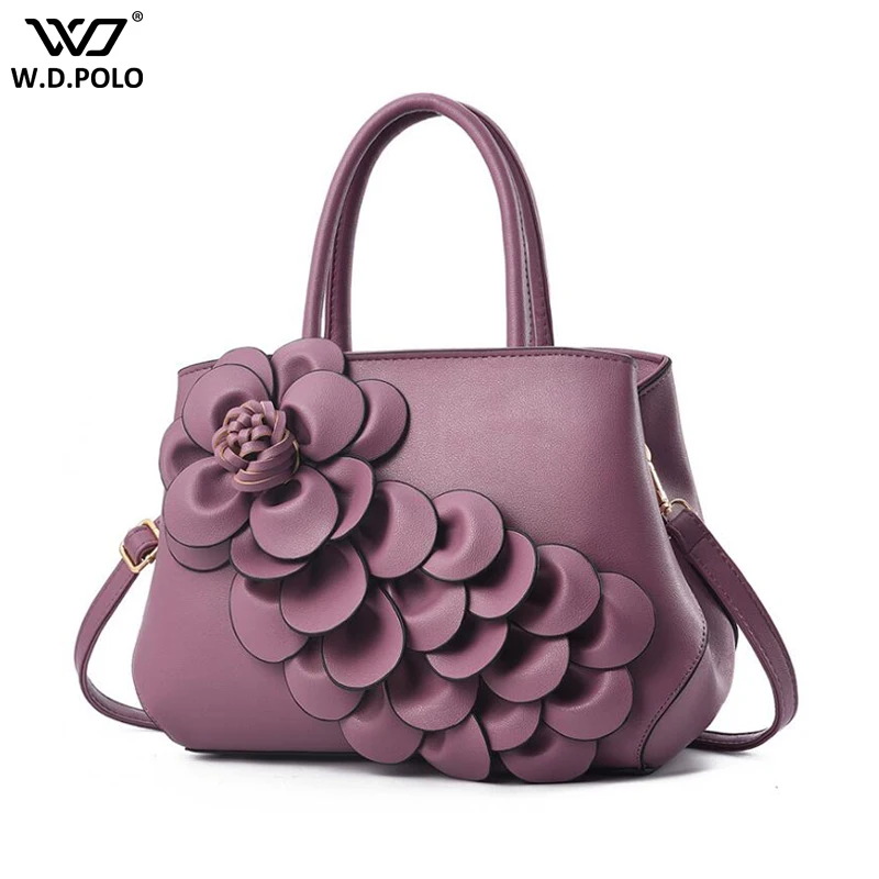 

New 3D Flower Design Women Shoulder Bags Fashion High Capacity Lady Handbags For Female Tote Q068