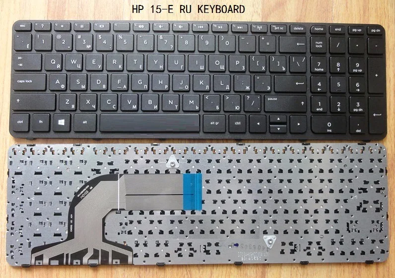 Značka nové ruské klávesnice pro HP Pavilion 15 15T 15-N 15-E 15-15 E000-15 15T-E000 15T-N100 s černou rámovou klávesnicí notebooku