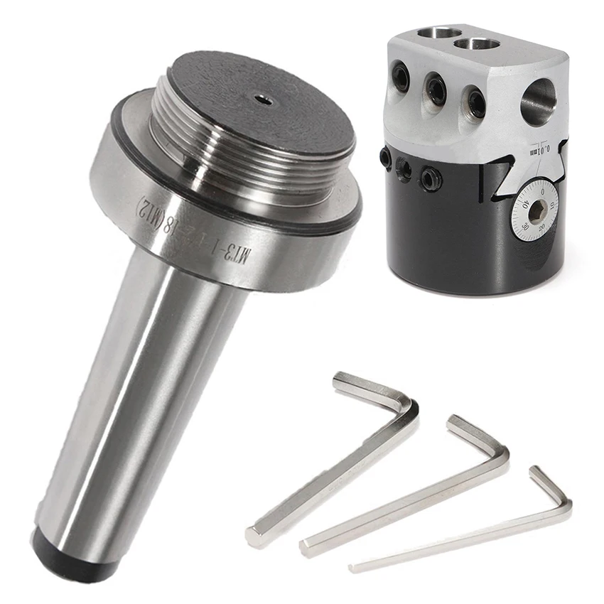 1pc 50mm Boring Head + MT3 M12 Morse Taper Boring Bar with 3pcs T