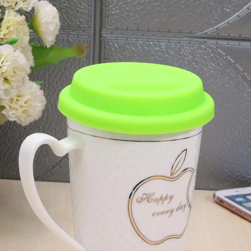 

Silicone Leakproof Cup Lid Heat Resistant Anti-Dust Tea Cup Cover Kitchen Coffee Cap Home Drinkware Supplies