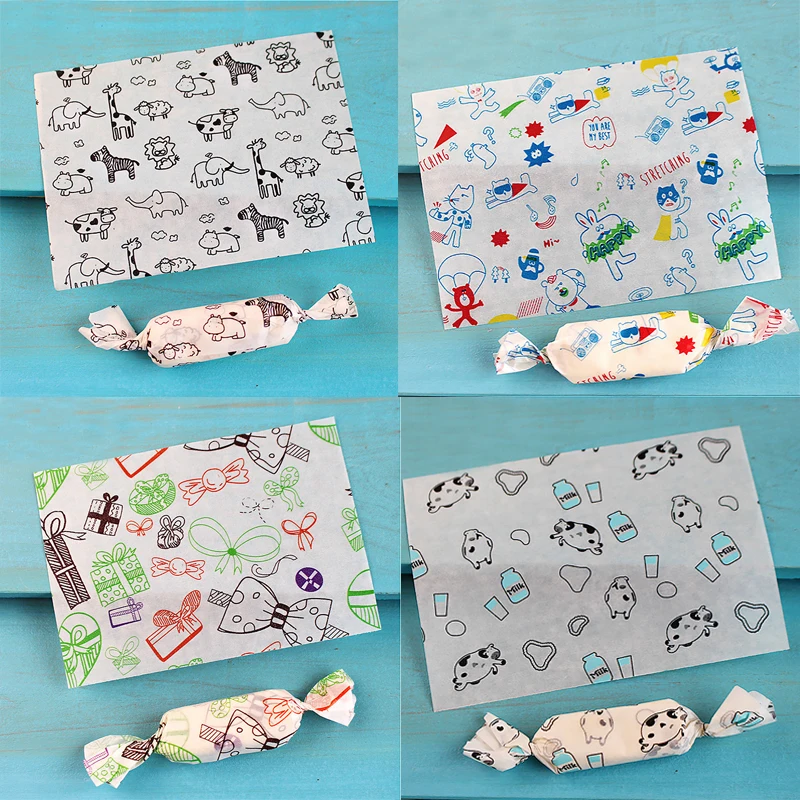 

100pcs/Lot A Variety Of Patterns Wax Paper, Food Wrapping Paper, Greaseproof Baking Paper, Soap Packaging Paper