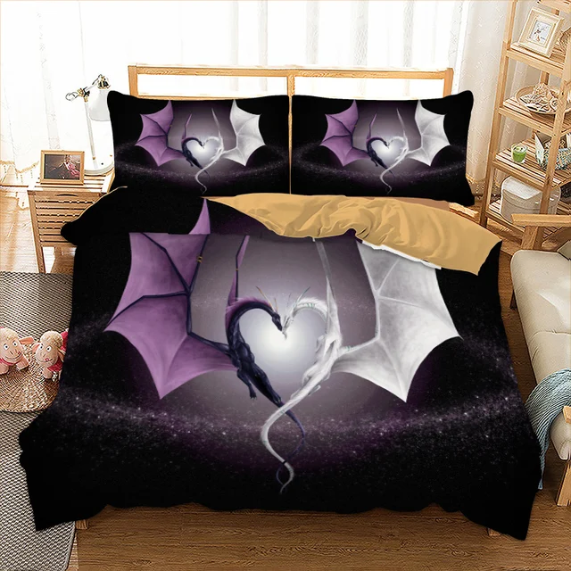 Dragon Bedding Set Twin Full Queen King Single Super Size Cool Dragon Bedding Set Twin Full Queen King Single Super Size Cool Bed Linen For Boys Bedclothes Cover 3pcs