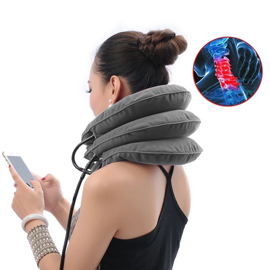 High quality Cervical Traction Collar Medical PVC line Neck Massage Device Support Brace Posture Corrector Pain Relief neck care medical polymer envelope neck collar cervical spondylosis cervical holder torticollis cervical traction s m l