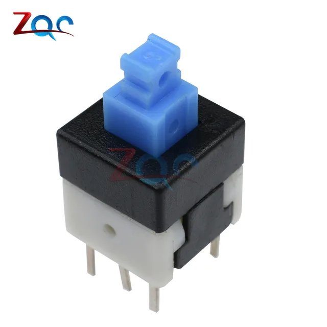 10pcs NEW 8X8mm Blue Cap DPDT Self-locking Type Square