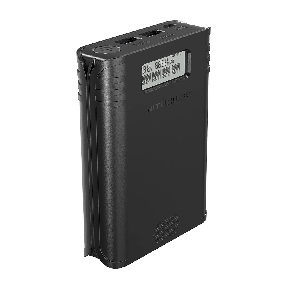 

2 in 1 NITECORE F4 Charger Four-Slots Flexible Power Bank USB charging LCD screen Power Adapter 18650 Li IMR Battery chager