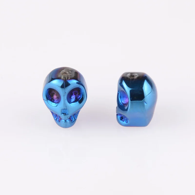Aoduola 50 шт./упак. хрустальный череп Стекло Свободные Spacer Бусины 10x8 мм - Цвет: blue