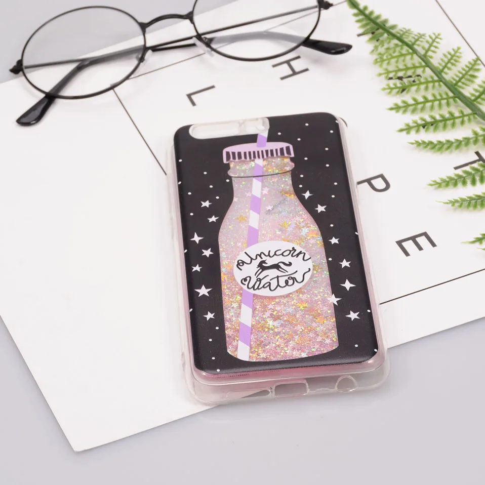 Reaoom for Huawei Honor 9 Case Glitter Dynamic Liquid Colorful Star Quicksand Cute Bottle Unicorn Cover for Huawei Honor 9       (3)