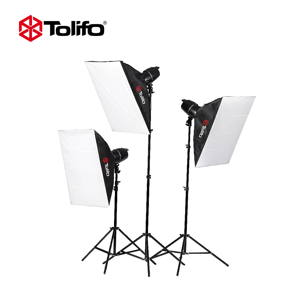 US $230.39 Tolifo Photo Studio Lighting Kit With 3EG250B 3Light Stand3Soft Box1Soft Umbrella1Carrying Bag1Honeycomb Cover And So
