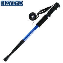 HZYEYO-bastón ultraligero ajustable para senderismo, Alpenstock, aleación de aluminio, para tiro, escalada, esquí, Camping