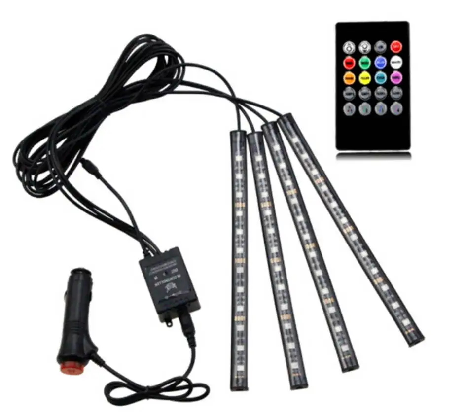 12 LED Ambient Light Kit Car Styling Auto Interior Decoration Atmosphere Lamp With Wireless IR