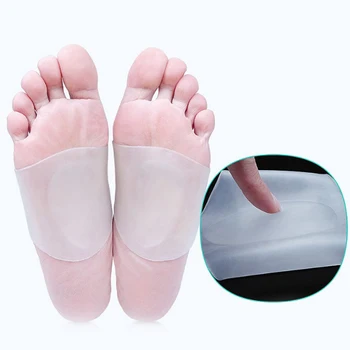 

Comfortable Elastic Silicone Insoles Solid Anti-Slippery High Arch Gel Insoles Pain Relief Hard-Wearing Insoles For The Feet