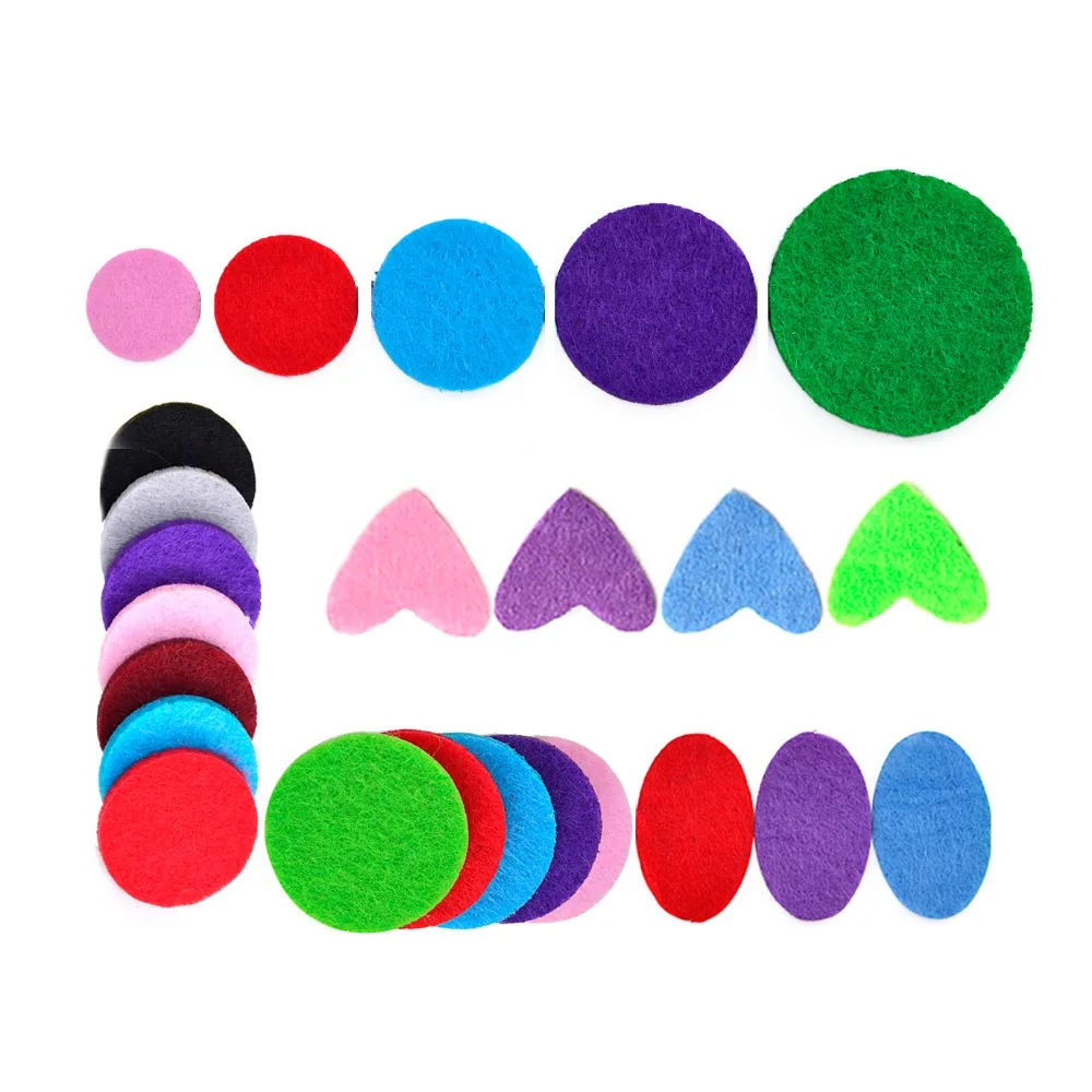 

100pcs Mixed Colorful Spacers Thick Felt Refill Diffuser Pads for Aromatherapy Perfume Essential Oil Locket Necklace