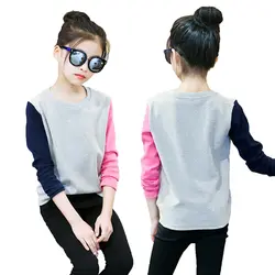 Новый Демисезонный корейский стиль Одежда для маленьких девочек, подростков рубашки с длинными рукавами для маленьких девочек Топы