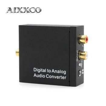 

AIXXCO Digital to Analog Converter DAC Digital SPDIF Toslink to Analog Stereo Audio L/R Converter Adapter with Optical Cable