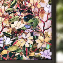 Filme da janela solar de privacidade 45/60/90x200 cm. filme de vidro decorativo magnólia fechado antiadesivo estático, de vidro para casa