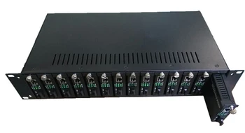 

2U 14 Slots Fiber Optical Media Converter Chassis Suitable for 14pcs external power Stand-alone type Fiber Media Converter