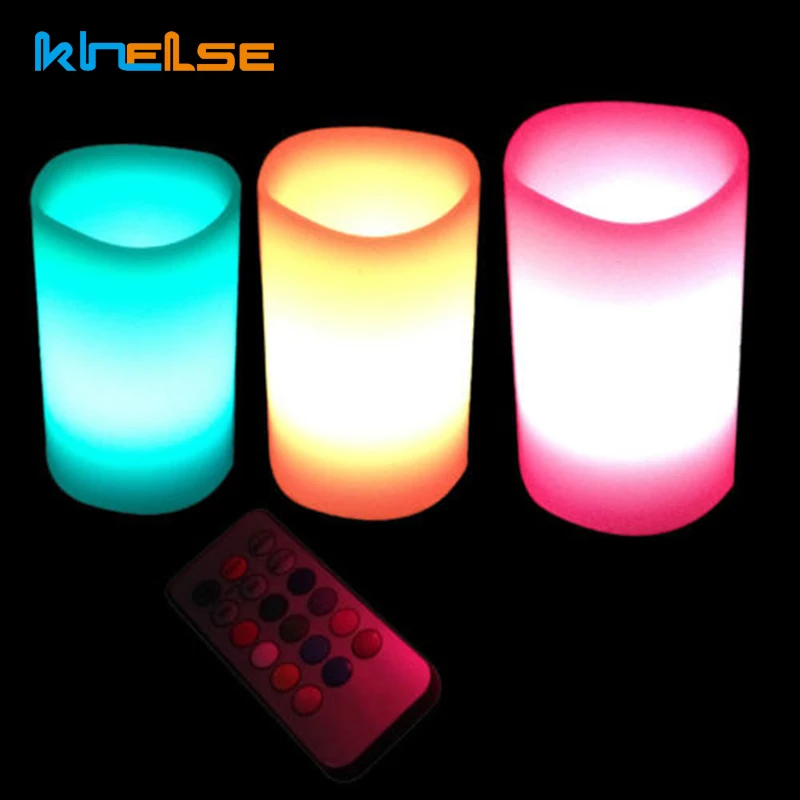 LED Candle Light With Remote Control Romantic Colors Changing Flameless Wedding Home Party Halloween Decoration Night Light