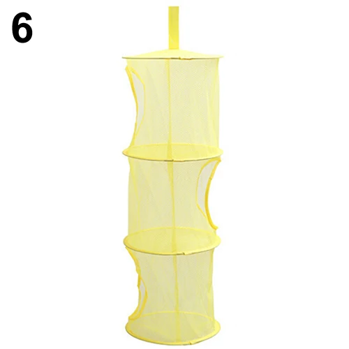 3 полки сетка для хранения подвесная детский игрушечный Органайзер сумка для спальни настенный шкаф - Цвет: Yellow