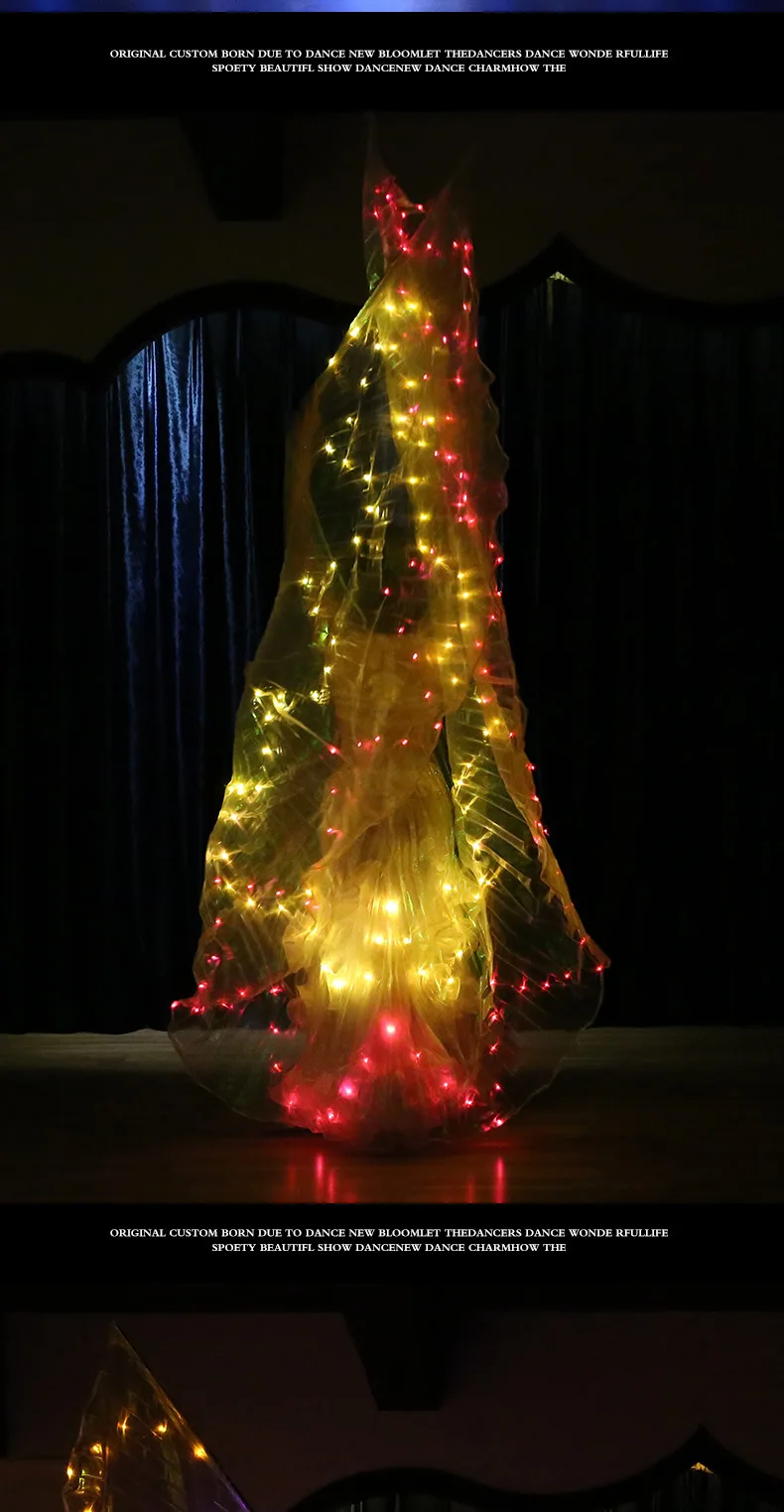 Женский 12 точечный Звездный цветной светильник для танца живота Isis Крылья Ангела светодиодный сказочный костюм бабочки восточные аксессуары для танца живота