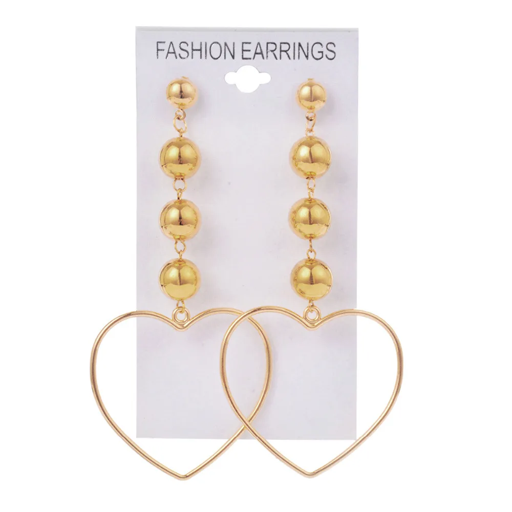 Siywina Fashion New Stud Earrings Trend Statement Sexy Hollow Metal Heart Type Gold Earrings