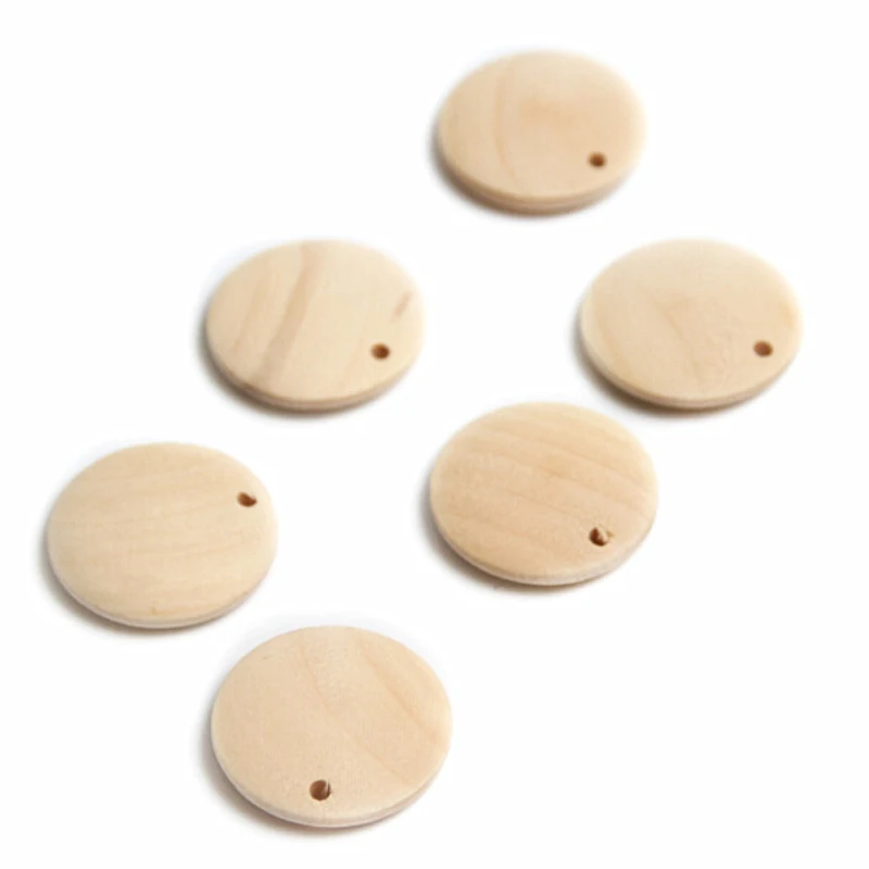 

20Pcs Nature Unfinished Round 25mm Wooden Beads for Jewelry Making DIY Earrings
