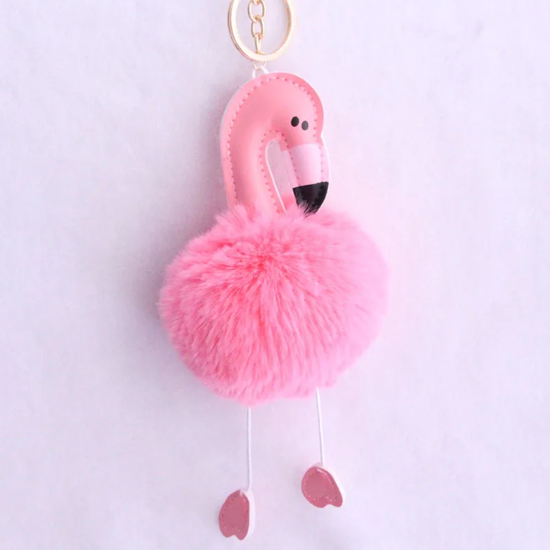 Amawill Мини Розовый брелок в виде фламинго кулон на День Святого Валентина подарок для женщин девочек сумки аксессуары для свадьбы украшения день рождения 7D - Цвет: deep pink
