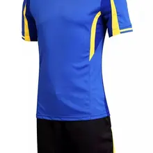 Новое поступление трикотажная Футбольная форма Для мужчин высокое qualition футбольный тренировочный костюм дышащая короткий рукав rrainning набор