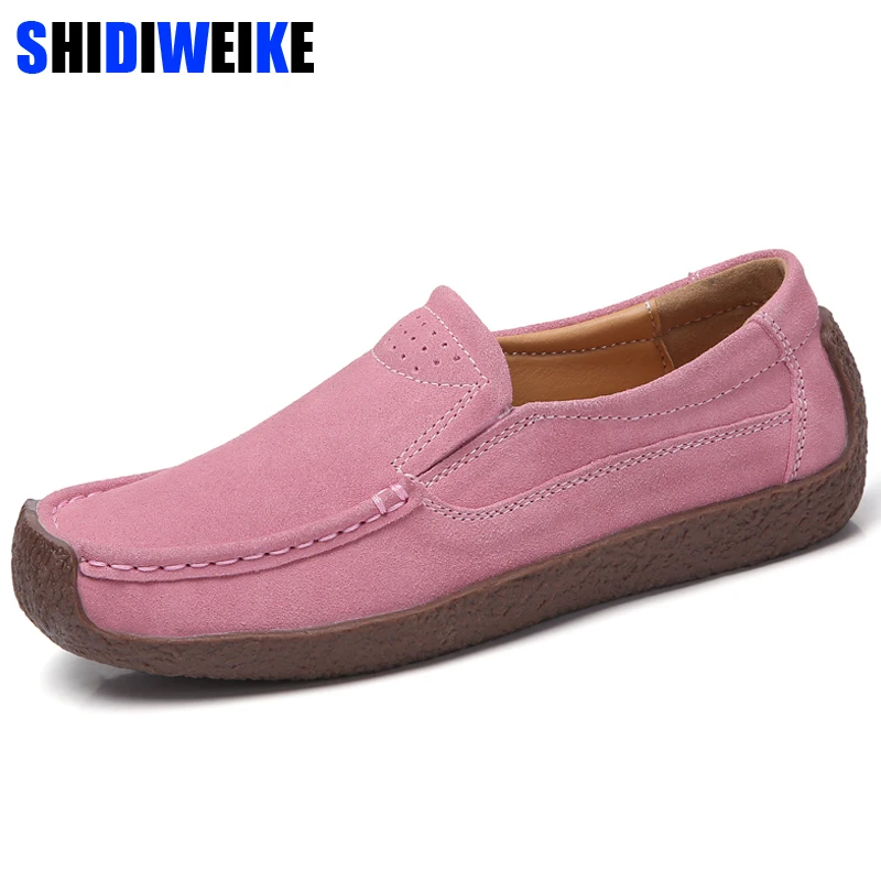 

Brand Comfortable 2019 Loafers Women Suede Leather Flat Platform Ladies Elegant Shoes Woman Women Casual Shoes Size 35-42 n710