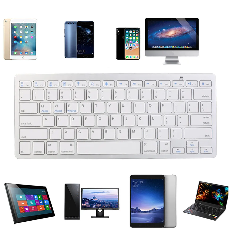 Новый тонкий Портативный Беспроводной Bluetooth 3,0 Клавиатура Для iMac/iPad/Android/телефон/Tablet PC 20J Прямая доставка