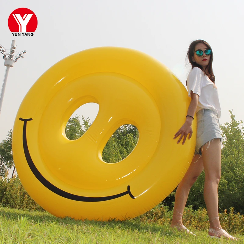 

160cm Giant Inflatable Emoji Pool Float Emoji Swimming Ring Water Toys Inflatable Emoji Float Emoji Swimming Rings for Women