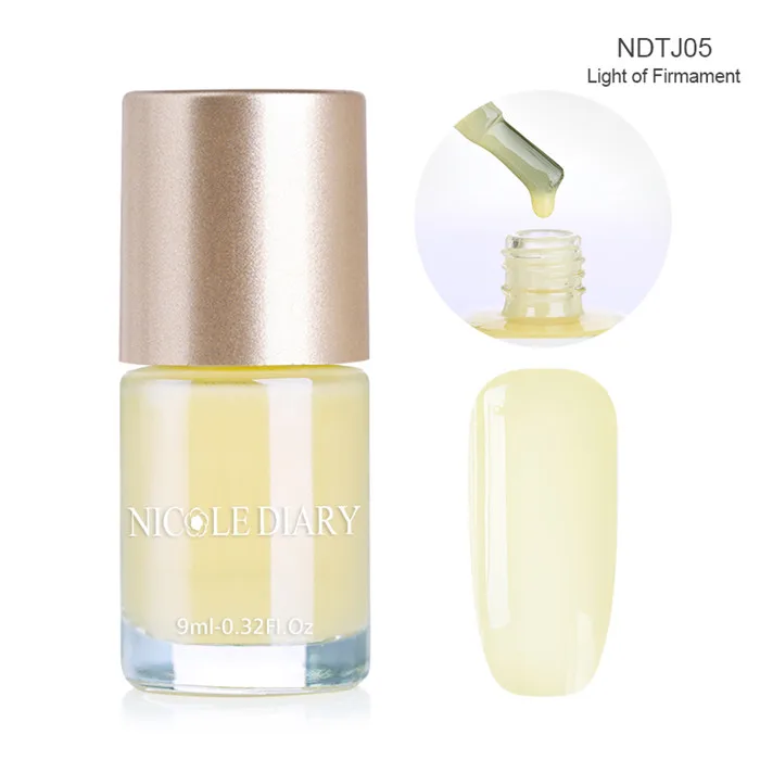 NICOLE DIARY 9ml Nail Polish Chameleon Metallic Jelly Holographic Polish Shiny Flakies Sequins Manicure Nail Art Lacquer Varnish - Цвет: Jelly NDTJ05