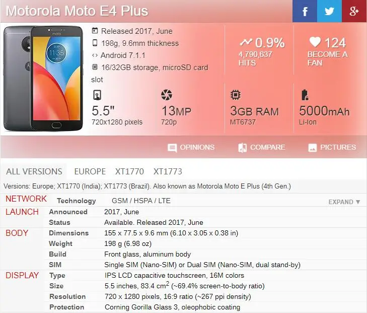 5," для Motorola Moto E4 Plus XT1770 XT1771 XT1772 XT1773 ЖК-дисплей+ сенсорный экран дигитайзер с рамкой в сборе